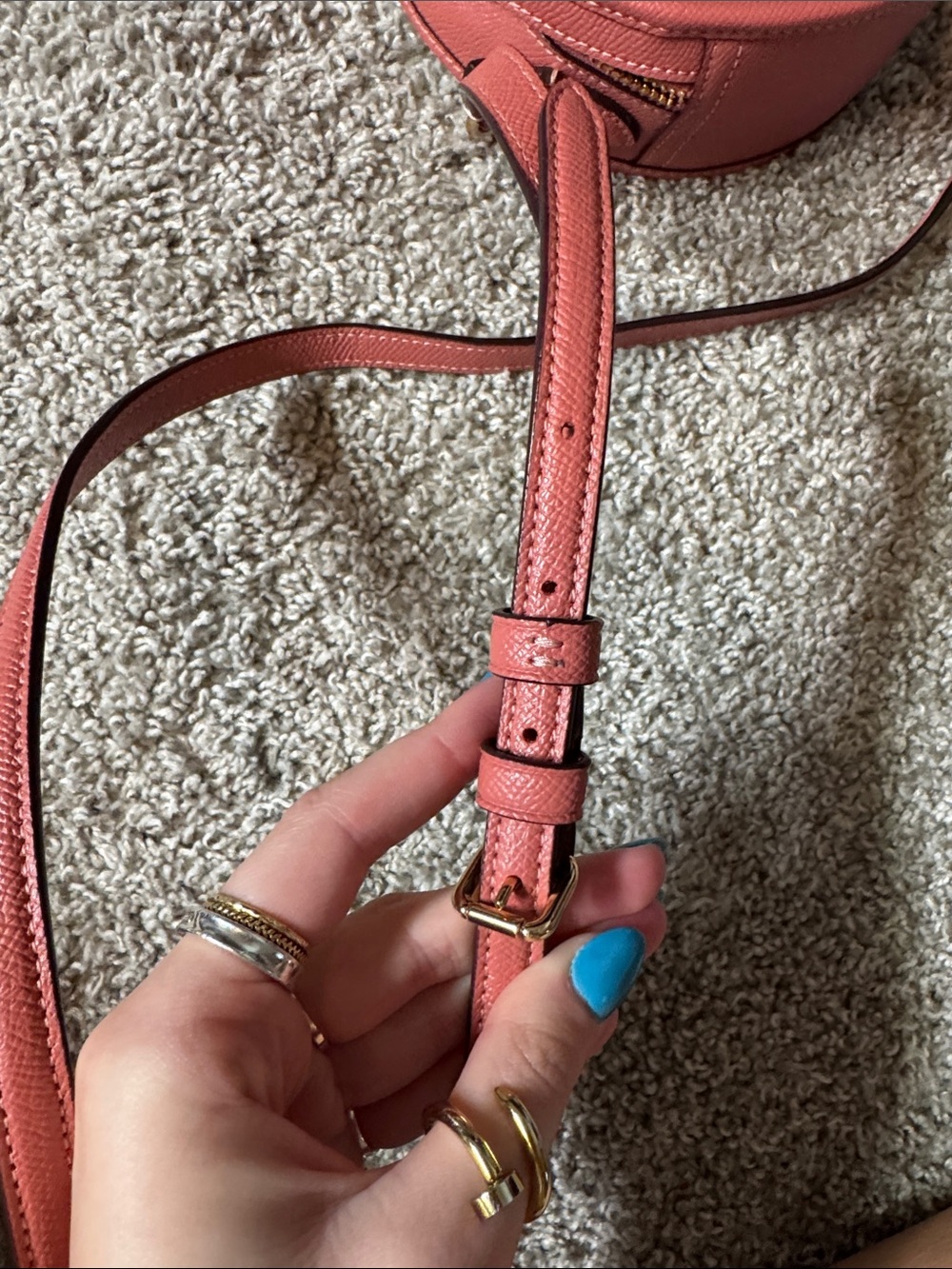 Coach Coral Round Leather Crossbody Purse - Picture 6 of 7